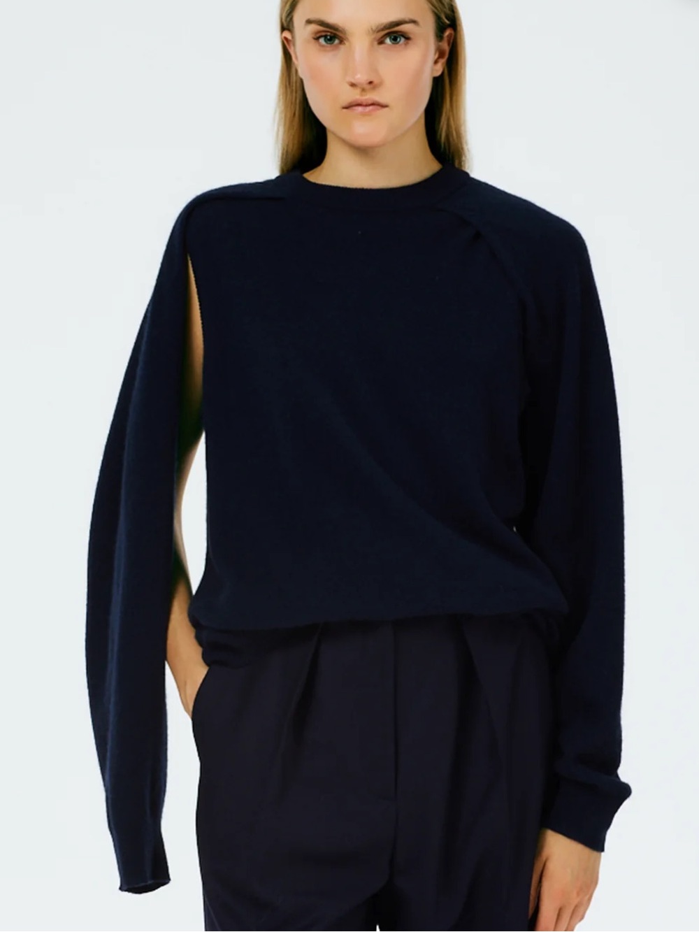 Tibi Feather Weight Cashmere Easy Cocoon Tunic
